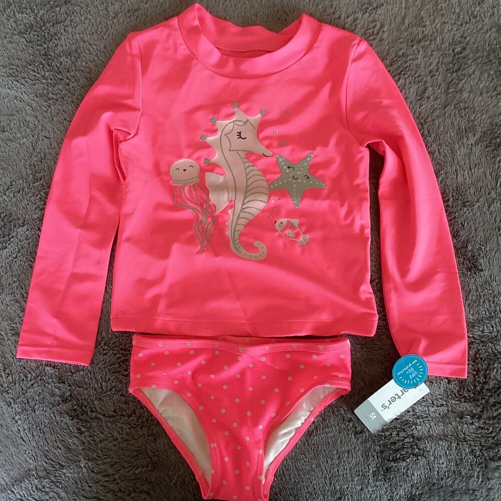 Carter's SeaAnimals 2 Piece Rashguard Swimsuit Set  Size 5T